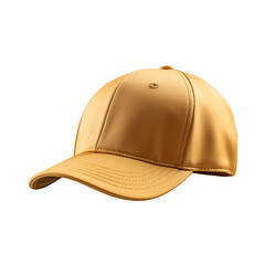 Gold fabric baseball cap isolated background