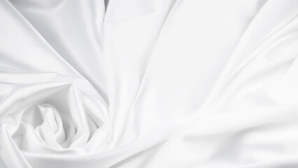 Abstract smooth elegant white silk or satin luxury cloth texture can use as wedding or Christmas...