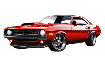 highly detailed and realistic illustration of a classic muscle car