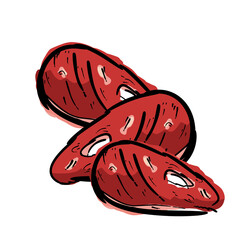 illustration of raw beef