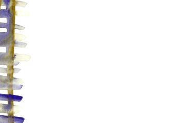 青と黄色の格子模様のような水彩テクスチャの背景イラスト素材