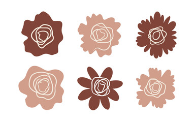 Abstract flowers vector clipart. Spring illustration.
