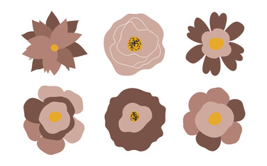 Abstract flowers vector clipart. Spring illustration.