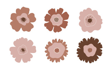 Abstract flowers vector clipart. Spring illustration.