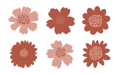 Abstract flowers vector clipart. Spring illustration.