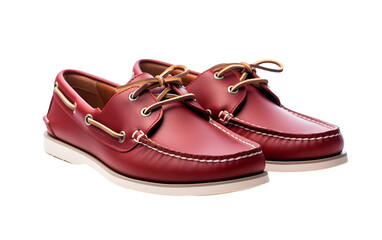 Maritime Charm: Casual Boat Shoe-Inspired Comfort for the Contemporary Man Isolated on Transparent Background PNG.
