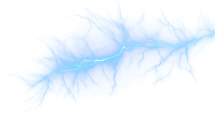 Fototapeta na wymiar Glowing lightning bolt isolated on transparent background. PNG