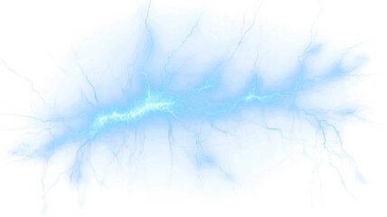 Glowing lightning bolt isolated on transparent background. PNG - obrazy, fototapety, plakaty