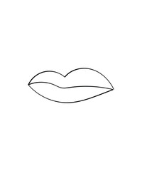 lips hand draw line icon, vector best line icon.