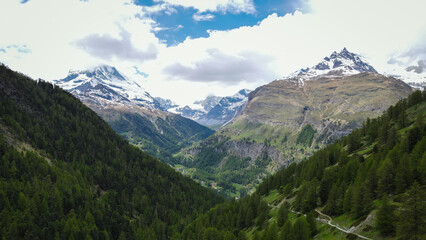 Fototapeta na wymiar Aerial view of Zermatt, Switzerland