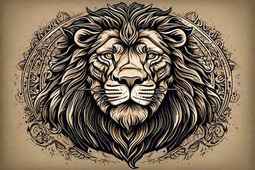 lion head vector generated by AI technology