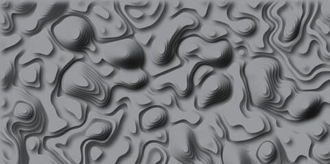 Abstract black paper cut style design.abstract vector seamless pattern with shadows Trendy contemporary design. Abstract papercut and multi-layer cutout pattern Natural printing illustrations of Map.