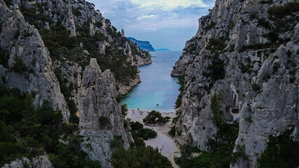 Aerial view of Calanques, France
