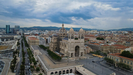 Aerial view of Marseille, France