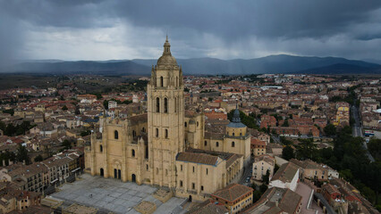 Obraz premium Aerial view of Segovia, Spain