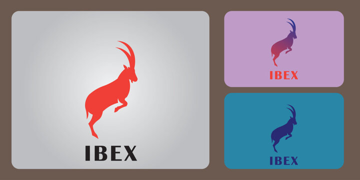 Ibex animal logo vector design.