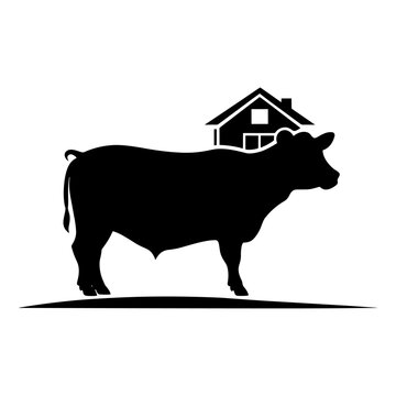 recommend clip art: Farm Animals in Silhouette, Farmland silhouette landscape vector illustration.