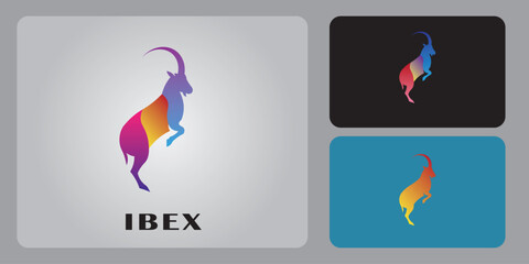 Ibex animal logo vector design.