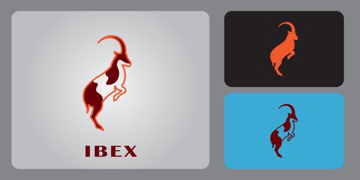 Ibex animal logo vector design.
