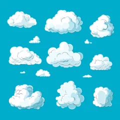 Schilderijen op glas set of clouds vector illustration © ehsan