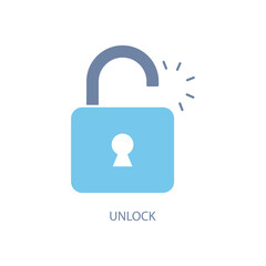 unlock concept line icon. Simple element illustration. unlock concept outline symbol design.