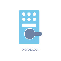 digital lock concept line icon. Simple element illustration. digital lock concept outline symbol design.