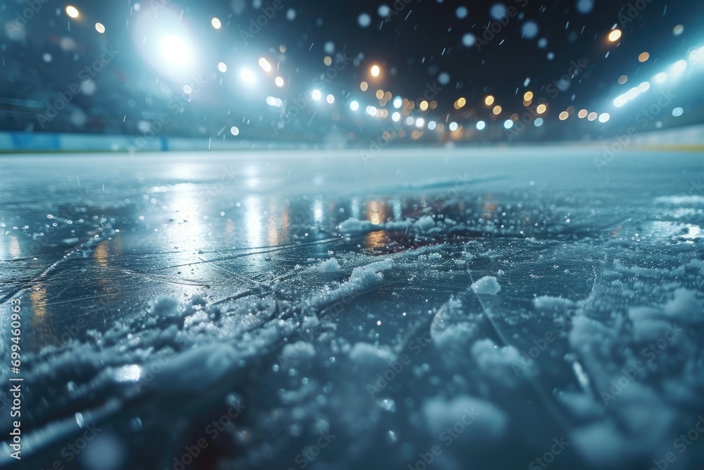 Poster a detailed view of ice formations on a frozen surface. perfect for winter-themed designs and concept