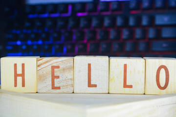 Wooden blocks make up the word 