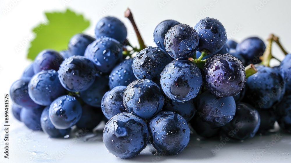 Poster a close-up view of a bunch of grapes. perfect for food and agriculture-related projects