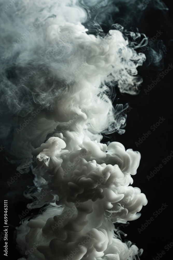 Aufkleber a black and white photo capturing a cloud of smoke. this versatile image can be used in various crea