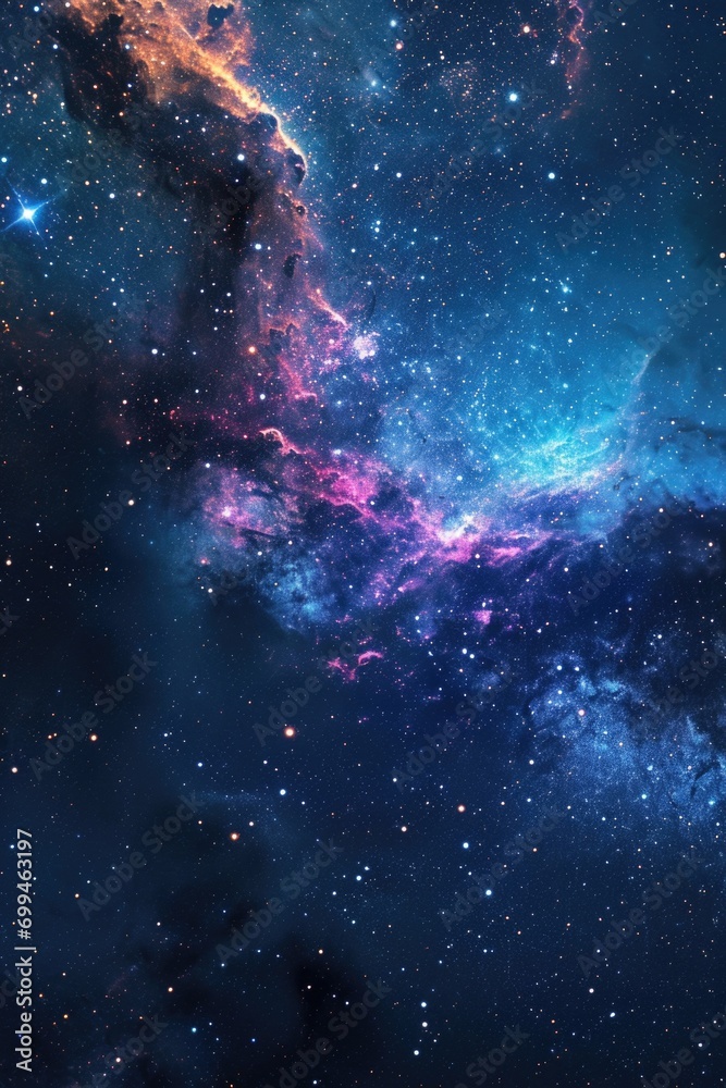 Poster a stunning image of a space scene filled with stars. perfect for projects related to astronomy, scie