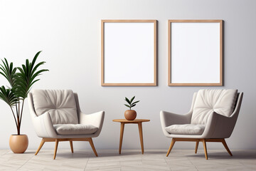 Minimalist Poster Frame Mockup created with Generative AI