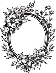 floral Badge frame vintage Illustration