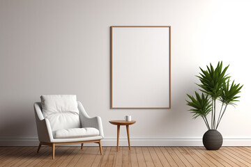 Minimalist Poster Frame Mockup created with Generative AI