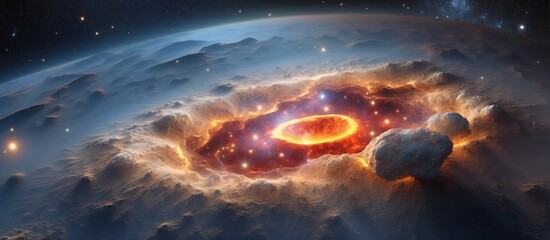 The radiant glow of a star-forming region, where dense clouds of gas collapse under their own gravity, giving birth to new generations of stars. hyper-realistic, lifelike, -Generative Ai