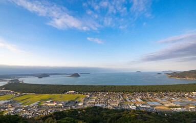 唐津市　鏡山展望台　佐賀県　虹の松原