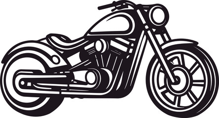 Motorcycle Cruiser silhouette Minimal line illustration