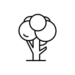 Tree outline icons, minimalist vector illustration ,simple transparent graphic element .Isolated on white background