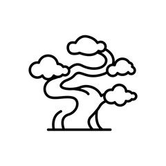 Forest tree outline icons, minimalist vector illustration ,simple transparent graphic element .Isolated on white background