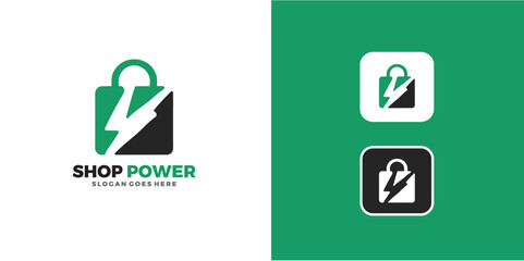 Shop power Logo Template Design Vector