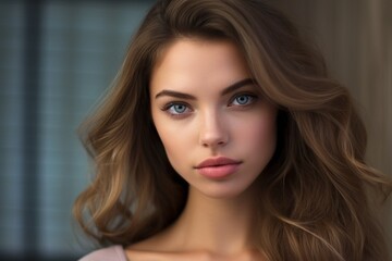 Obraz premium Natural beaty caucasian woman face natural makeup beautiful female 