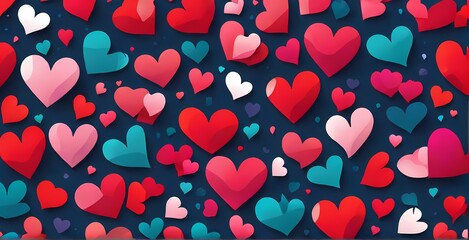 Colorful Hearts Background for Valentine's Day Generative ai