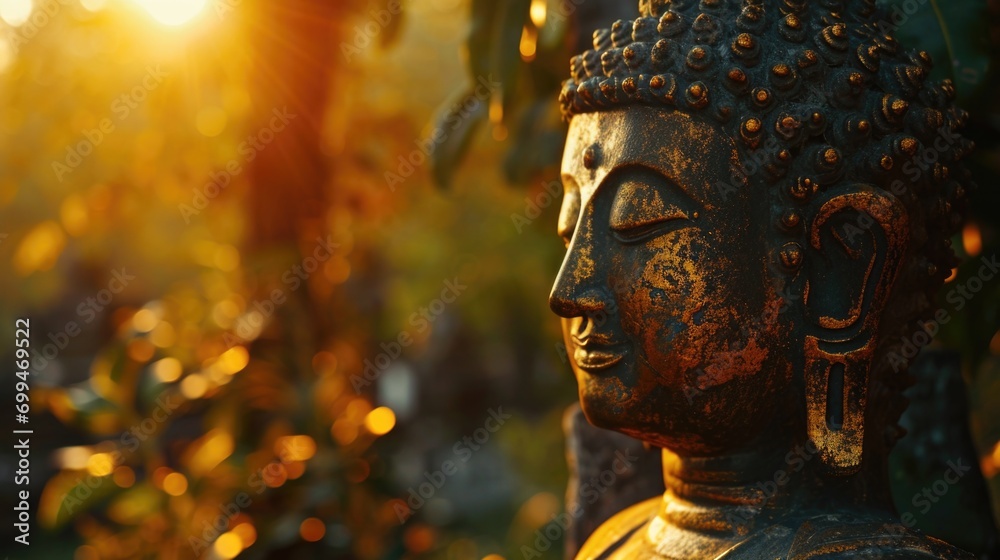 Aufkleber A close-up view of a statue of a person. Perfect for adding a touch of elegance and sophistication to any project