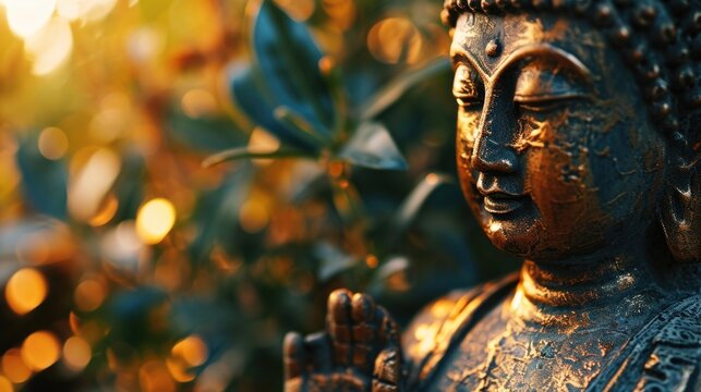 A close-up view of a statue of a person. Suitable for various purposes