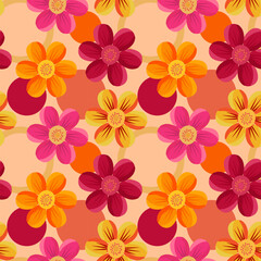 Fototapeta na wymiar Pattern with flowers. Vector illustration.