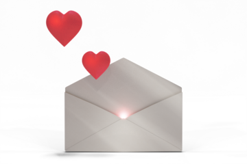 3D Illustration ,realistic  notification of new message.