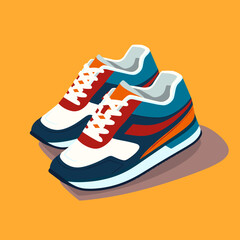 shoes vector illustration on a isolated background - obrazy, fototapety, plakaty