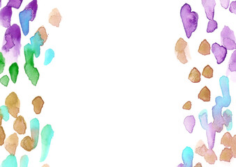 カラフルなドットが散った水彩テクスチャの背景イラスト素材