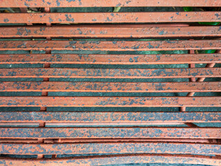 bench rusty metal background in the house