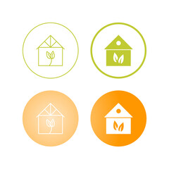 Obraz premium Green House Vector Icon